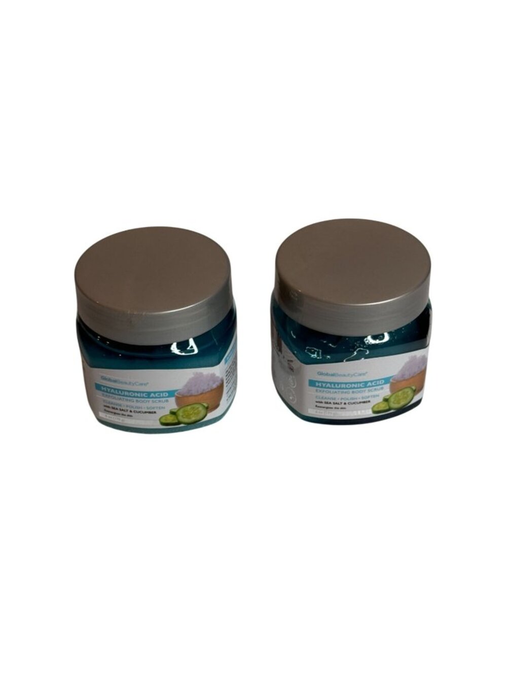Global Beauty Care Hyaluronic Acid Body Scrub 2 Pack Sea Salt Cucumber